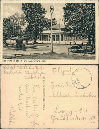 Ansichtskarte karlsruhe die - ansichtskarte,
