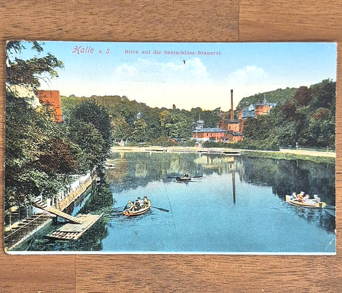 Alte ansichtskarte halle - alte, ansichtskarte,halle