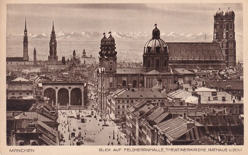 Postkarte münchen blick - münchen, /