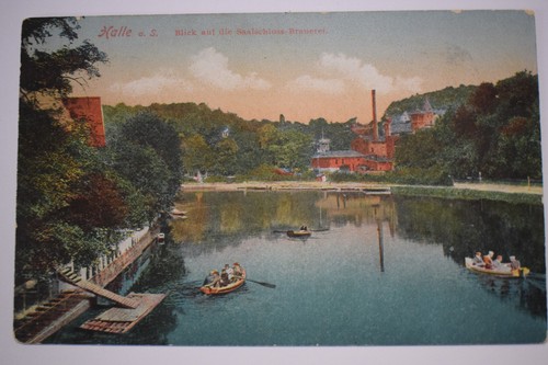 Halle saale blick auf - ak, saale,