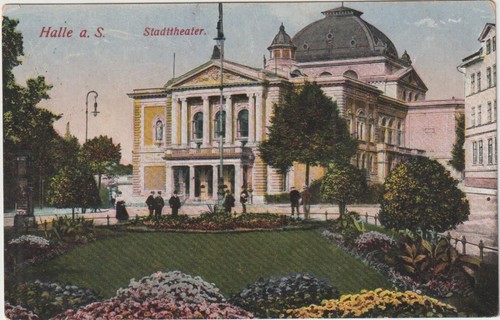 Halle stadttheater - ak,