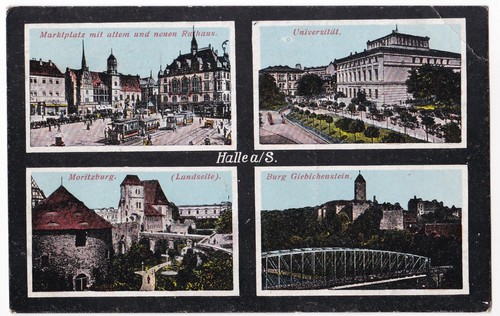 Halle saale mehrbildkarte - ak,